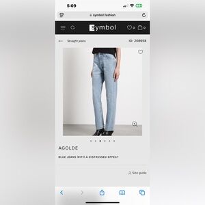 AGOLDE BLUE JEANS WITH A DISTRESSED EFFECT